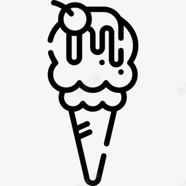 冰淇淋城市公园11号线性图标图标