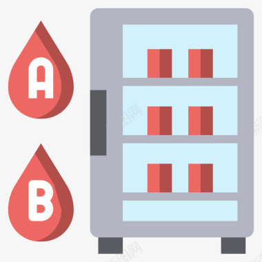 冰箱献血51扁平图标图标
