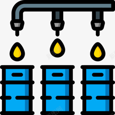 桶蒸馏和酿造5线性颜色图标图标