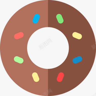 甜甜圈美国14扁平图标图标