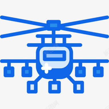 直升机军用28蓝色图标图标