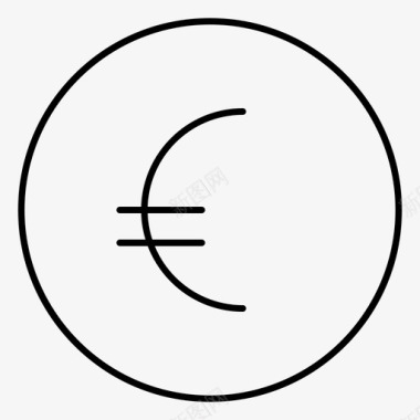 欧元硬币金融图标图标