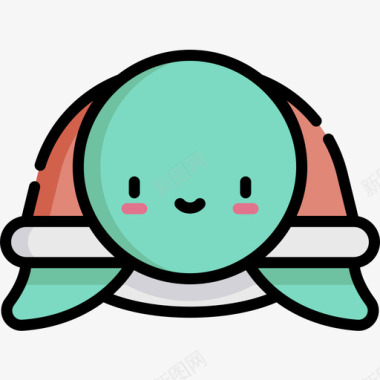 海龟宠物店58线性颜色图标图标