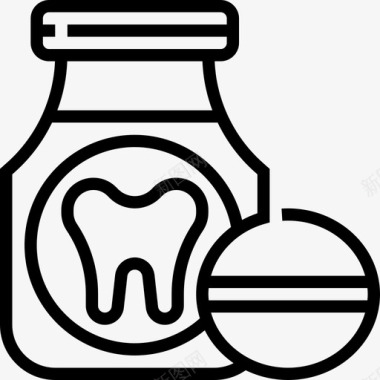 止痛药牙科23线性图标图标