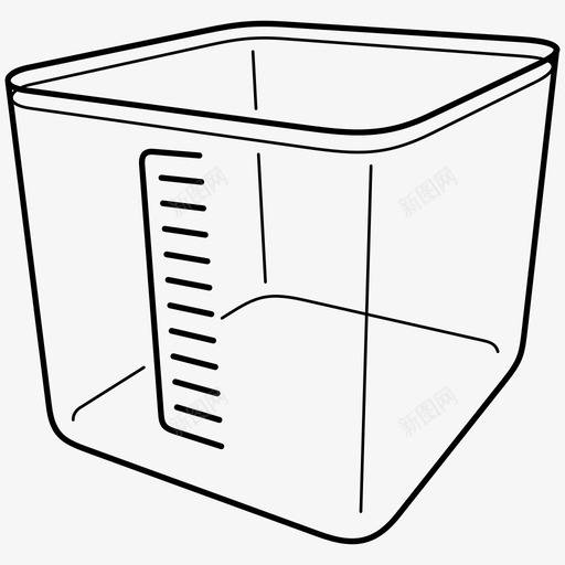 方形食品储存容器测量图标svg_新图网 https://ixintu.com 方形食品储存容器 测量