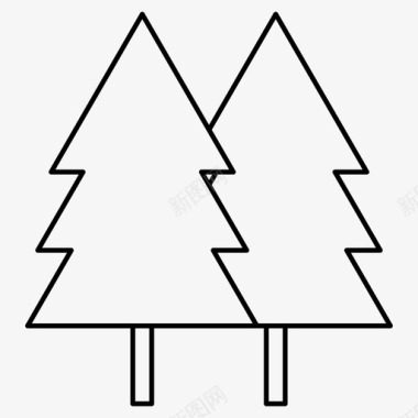 圣诞树冬天圣诞细线套91图标图标