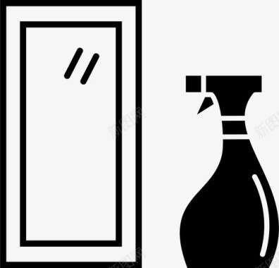 玻璃清洁剂喷雾器喷雾瓶图标图标