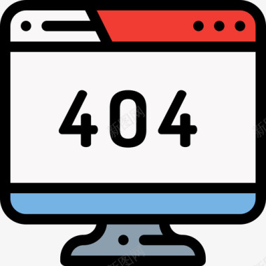 404错误数字服务7线性颜色图标图标