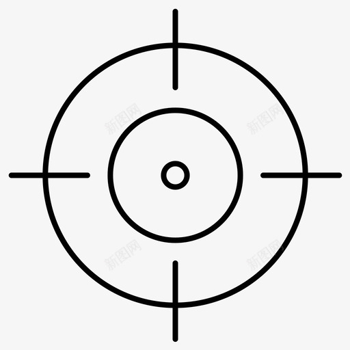 瞄准十字准星聚焦图标svg_新图网 https://ixintu.com 准星 十字 射击 常规 瞄准 系列 聚焦 运动