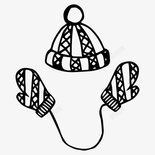 帽子和连指手套衣服衣柜图标svg_新图网 https://ixintu.com 帽子和连指手套 衣服 衣柜