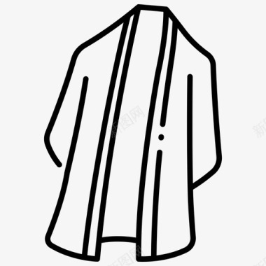 日本外套时尚服装图标图标