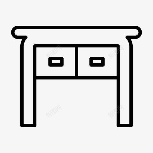 办公桌装饰家具图标svg_新图网 https://ixintu.com 办公桌 家具 工作场所 桌子 装饰 餐桌系列