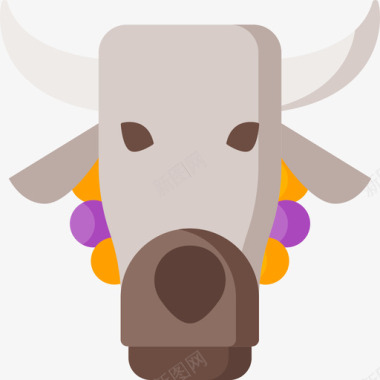 奶牛mardigras13平坦图标图标