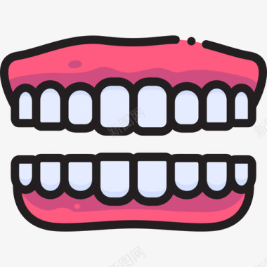 牙齿医用192线性颜色图标图标