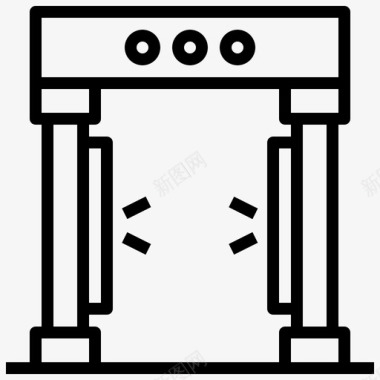 安全门84号博物馆线性图标图标