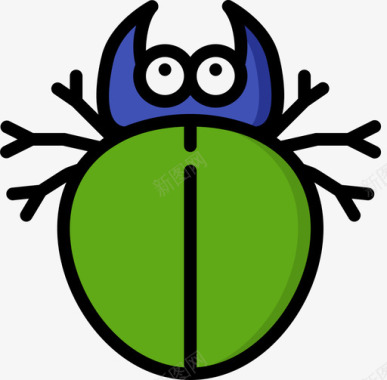 甲虫虫1线形颜色图标图标