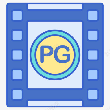 Pg电影院1线性颜色图标图标