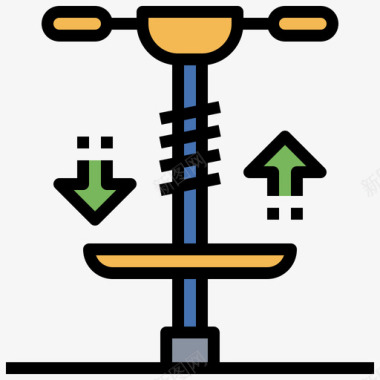 Pogo棒运输173线性颜色图标图标