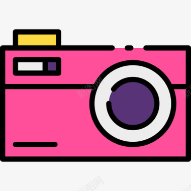 小型照相机摄影122线性彩色图标图标