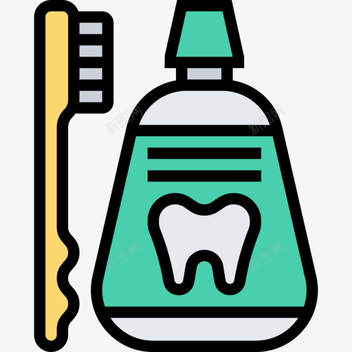 漱口水牙科用19线性颜色图标svg_新图网 https://ixintu.com 口水 漱口 牙科 线性 颜色