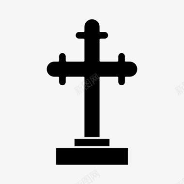 十字架死亡坟墓图标图标