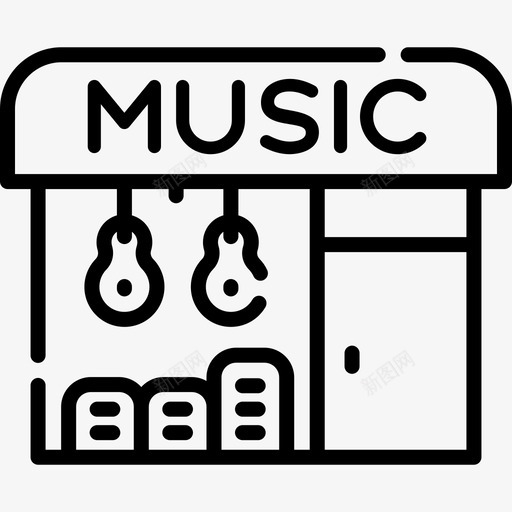 音乐商店音乐商店31线性图标svg_新图网 https://ixintu.com 商店 线性 音乐