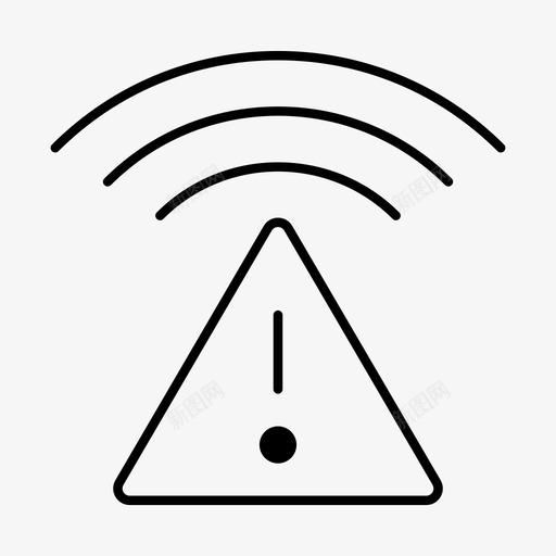 警报警告wifi图标svg_新图网 https://ixintu.com internet网络服务器细线集86 wifi 警告 警报