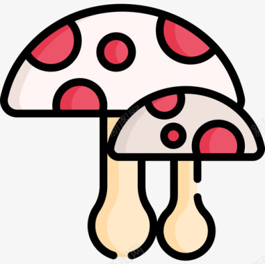 蘑菇丛林6线形颜色图标图标