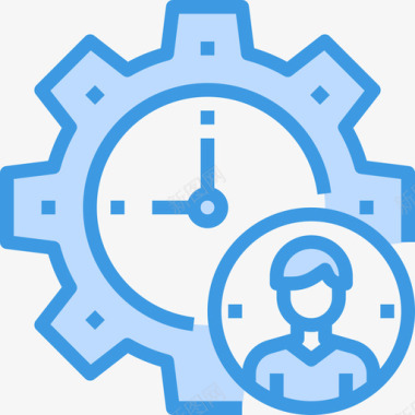 时间管理业务概念7蓝色图标图标