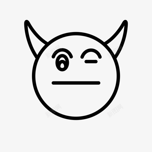 恶魔卡通表情符号图标svg_新图网 https://ixintu.com 卡通 恶魔 恶魔表情符号1行 脸 表情符号