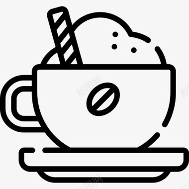 卡布奇诺99号咖啡店直式图标图标
