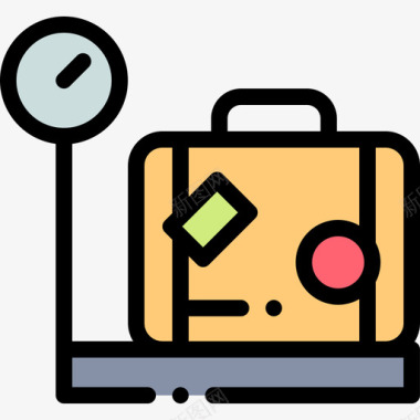 航空行李33线性颜色图标图标
