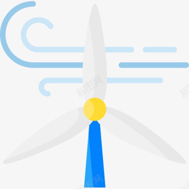 风力涡轮机地球母亲节第6天平淡图标图标