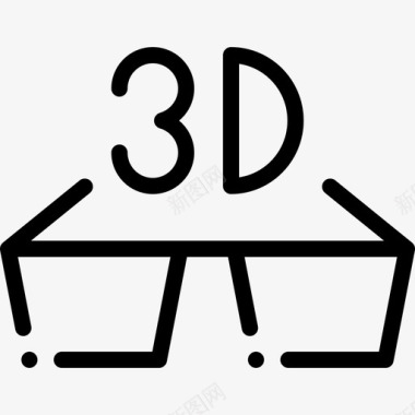 3d眼镜电影工业13线性图标图标