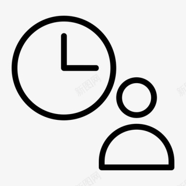 客户历史记录时钟人员图标图标