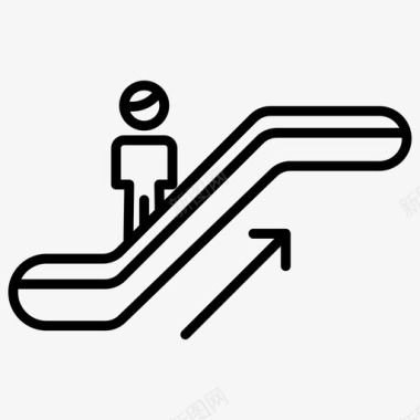 自动扶梯上行机场图标图标