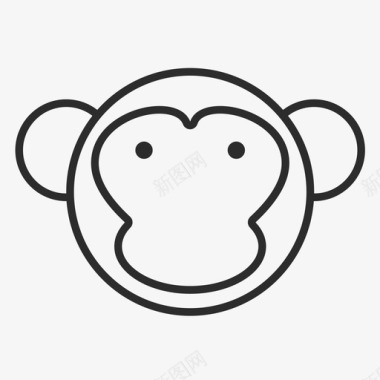 动物图标-线性-猴子图标