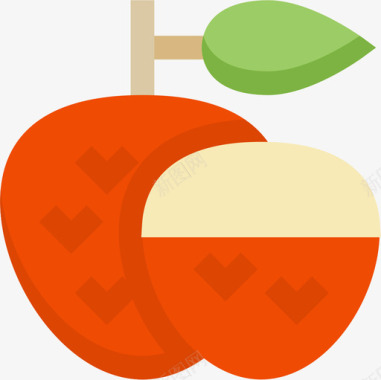 荔枝蔬菜和水果2扁平图标图标