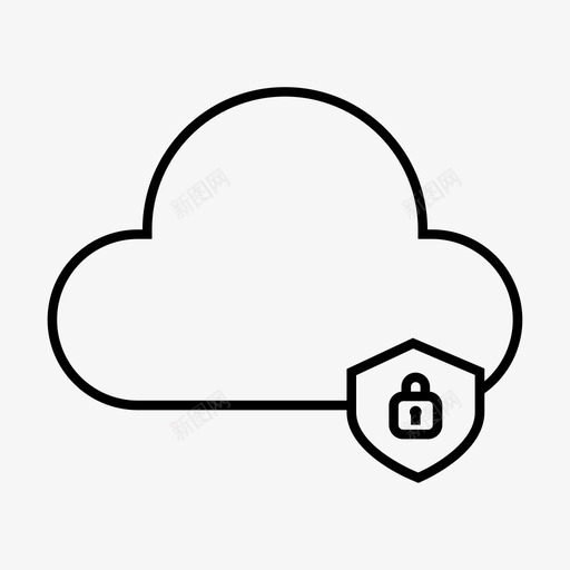 安全云锁定图标svg_新图网 https://ixintu.com 安全 私有 锁定