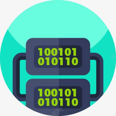 二进制代码大数据24扁平图标图标