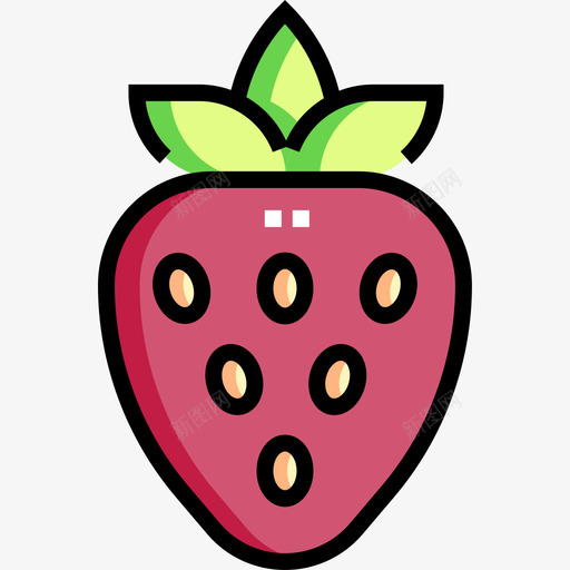 杂色草莓色图标svg_新图网 https://ixintu.com 杂色 草莓