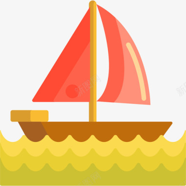 帆船旅行203扁平图标图标