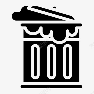 垃圾桶烹饪装饰图标图标