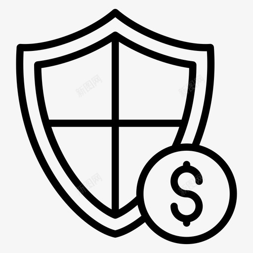 安全美元货币保护图标svg_新图网 https://ixintu.com 业务 保护 启动 字形 安全 盾牌 美元 货币