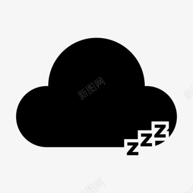 睡眠云彩午睡图标图标