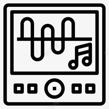 声波音乐和声音9线性图标图标