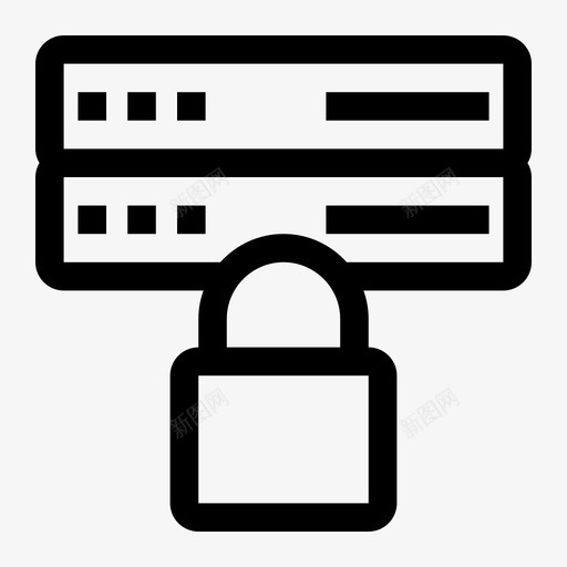 锁数据库专用图标svg_新图网 https://ixintu.com 专用 保护 数据库 数据库和服务器像素完善 服务器 锁