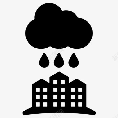多雨城市气候图标图标