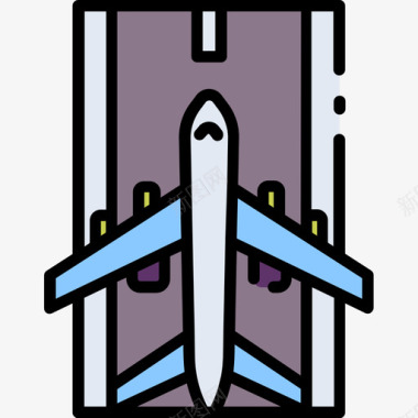 跑道航空40线性颜色图标图标