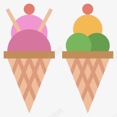 冰淇淋甜味和糖果17平的图标图标